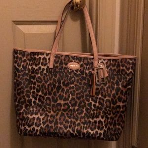 Coach leopard print tote